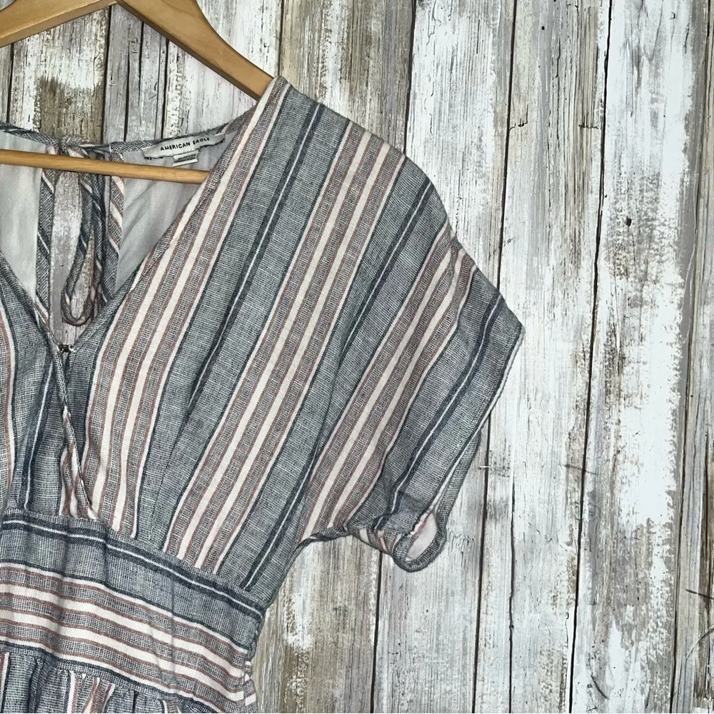 American Eagle Striped Kimono Sleeve Romper - Picture 5 of 10